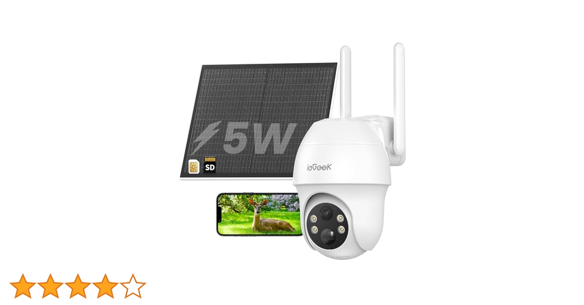 2025年新品 ieGeek 防犯カメラ 4G LTE ワイヤレス wifi不要 Amazon.co.jp: 【 2025 ソーラーパネル一体型・高効率充電